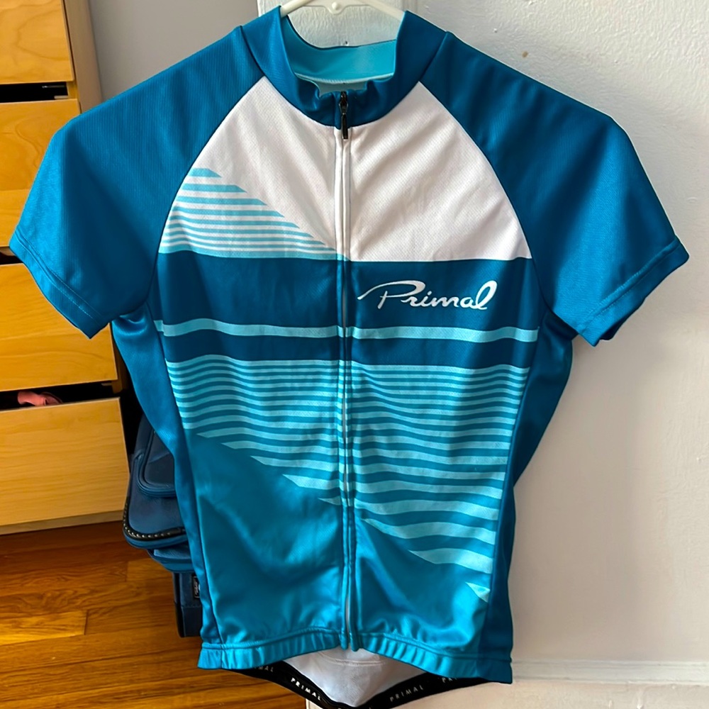 Blue and White Women’s Primal Cycling Jersey